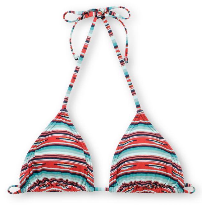 Obey Sedona Teal & Red Triangle Bikini Top