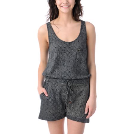 Obey Girls Captains Daughter Indigo Blue Romper