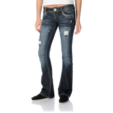 Almost Famous Kelly Dark Blue Bootcut Jeans