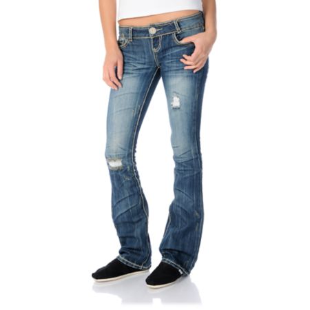 Almost Famous Allyson Dark Blue Bootcut Jeans