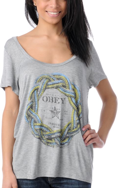 Obey Girls Turks Knot Scoop Neck Tee Shirt