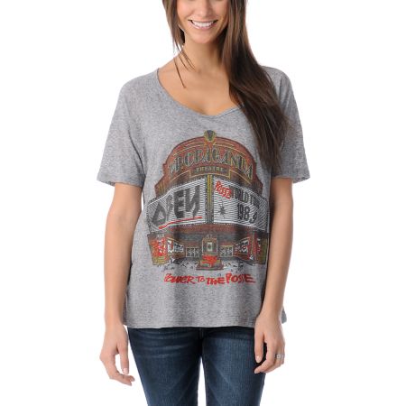 Obey Marquee Grey Nubby Raglan Tee Shirt