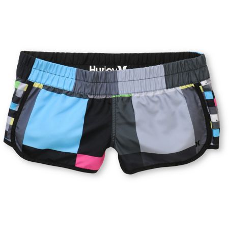 Hurley Girls Black Print Super Suede Beachrider Board Shorts