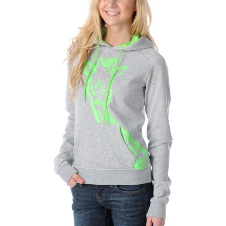 Ralik Amped Grey Giraffe Girls Pullover Hoodie