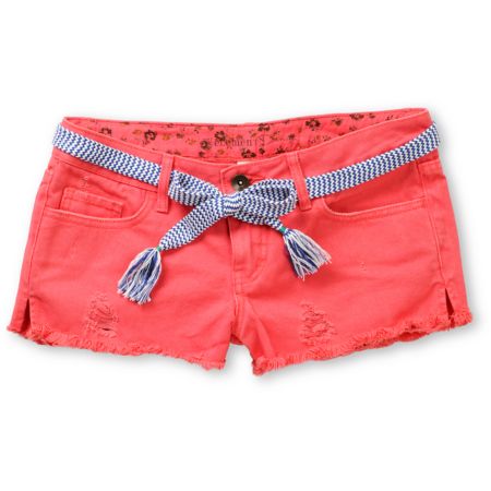Element Girls Taylor Coral Denim Cut Off Shorts