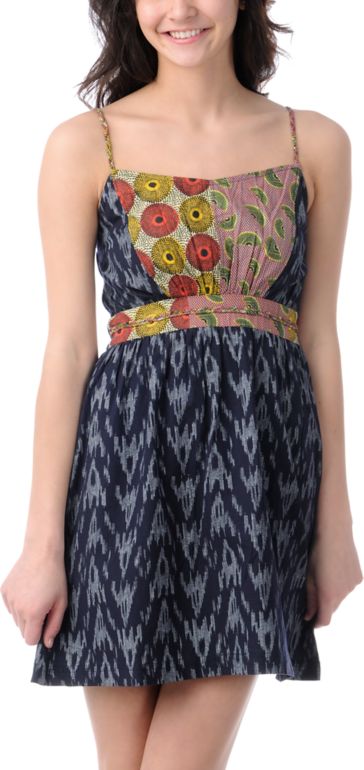 Element Fiesta Navy Print Knit Dress