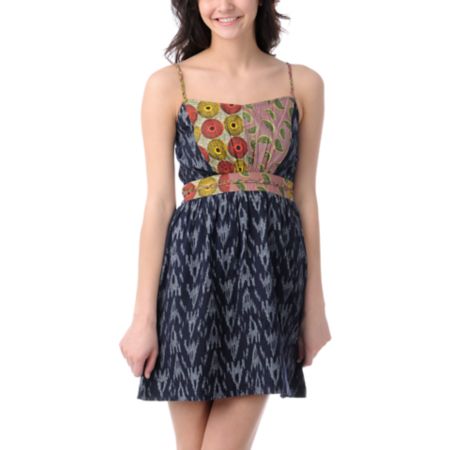 Element Fiesta Navy Print Knit Dress