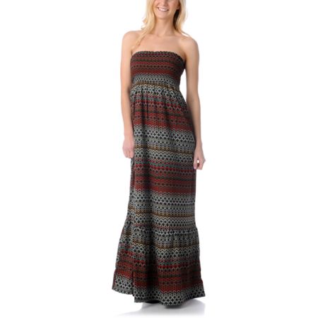 Element Polynesia Red Print Maxi Dress