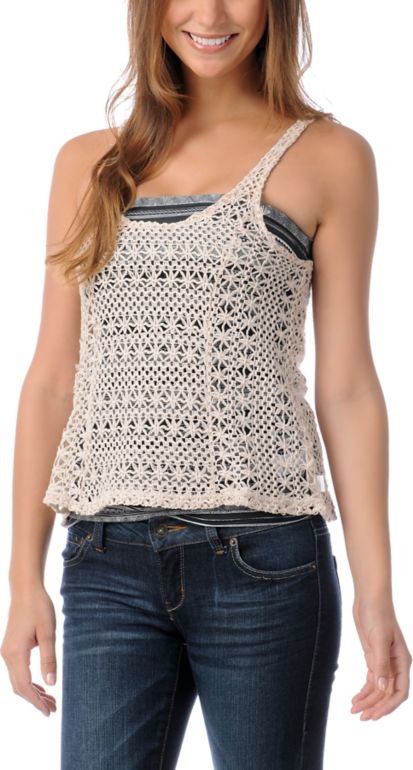 Element Girls Jamie Natural Crochet Tank Top