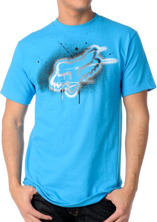 Fox Blamo Blue Graphic Tee Shirt