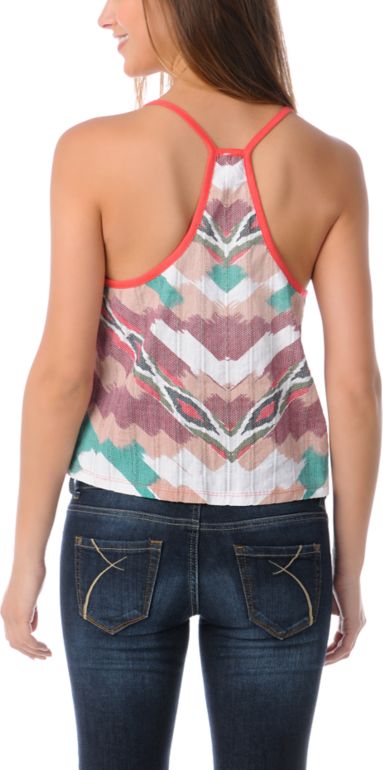 Element Girls Iris Fire Red Printed Back Tank Top