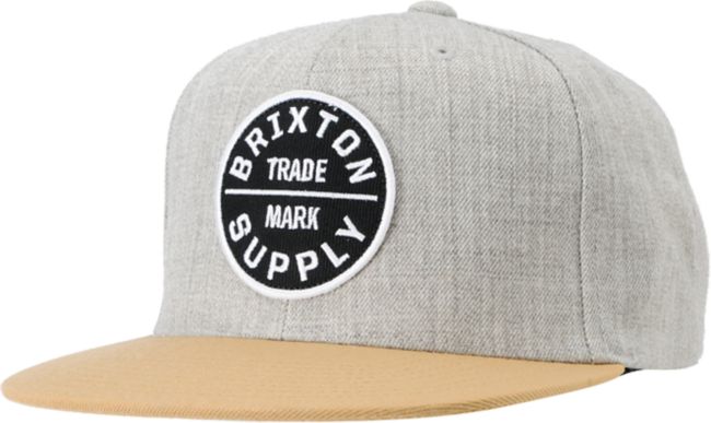 Brixton Oath III Grey & Tan Snapback Hat