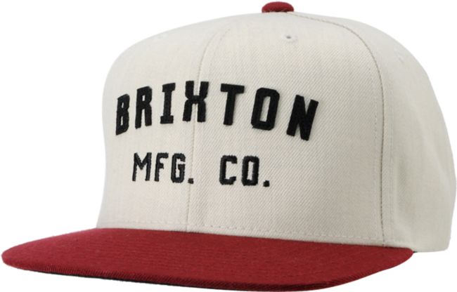 Brixton Arden Crimson Red & Grey Snapback Hat