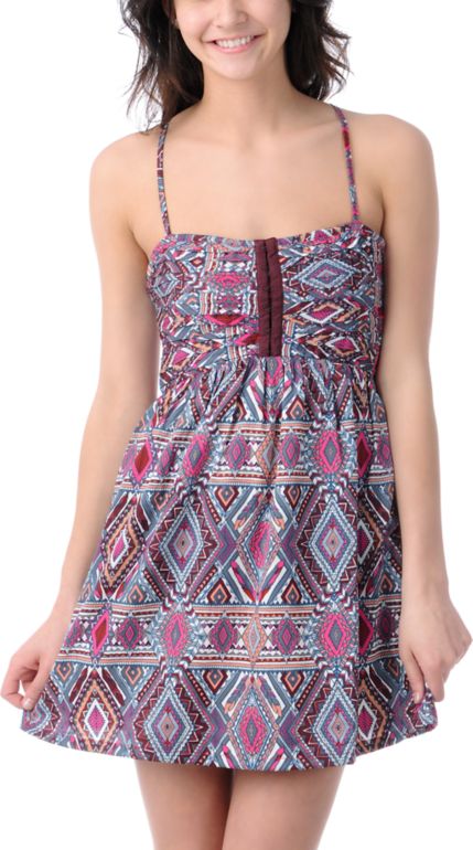 Billabong Odom Pink Printed Woven Dress