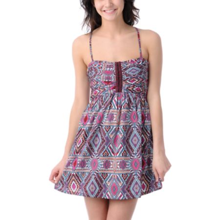 Billabong Odom Pink Printed Woven Dress