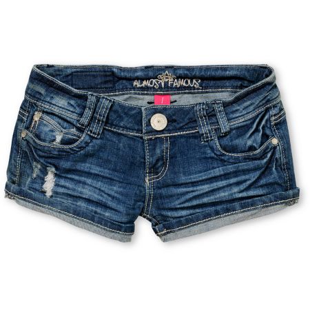 Almost Famous Heather Blue Rolled Cuff Denim Shorts