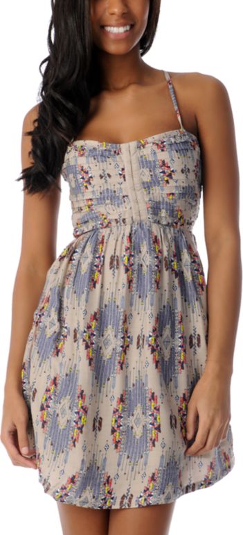Billabong Odom Silver Printed Woven Dress