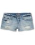 YMI Girls Carrie Destructed Blue Cut Off Jean Shorts