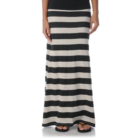Billabong Anina Black Stripe Maxi Skirt