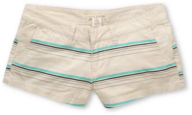 Billabong Girls Keep On Khaki Stripe Canvas 2.5 Shorts