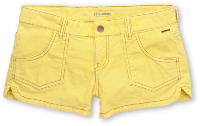 Billabong Girls Walk On Yellow Corduroy Shorts