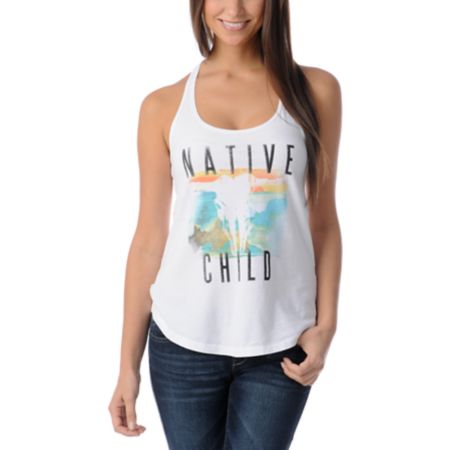 Billabong Girls Nature Study White Racerback Tank Top