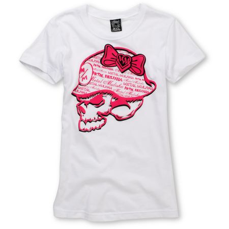 Metal Mulisha Girls Toxic White Tee Shirt 