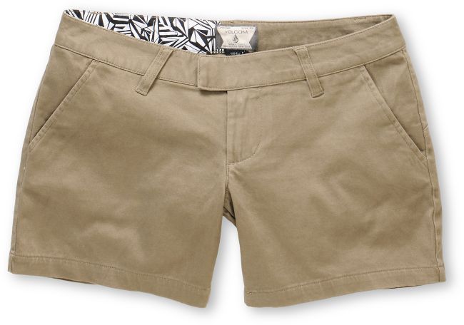 Volcom Girls Frochickie 5" Solid Khaki Shorts