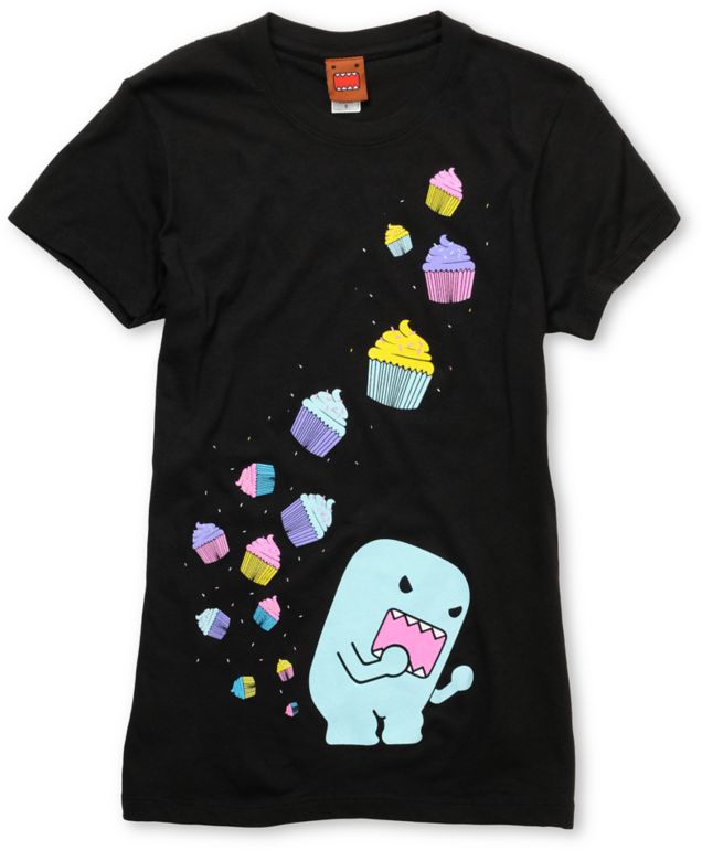 Domo Farts Girls Black Tee Shirt