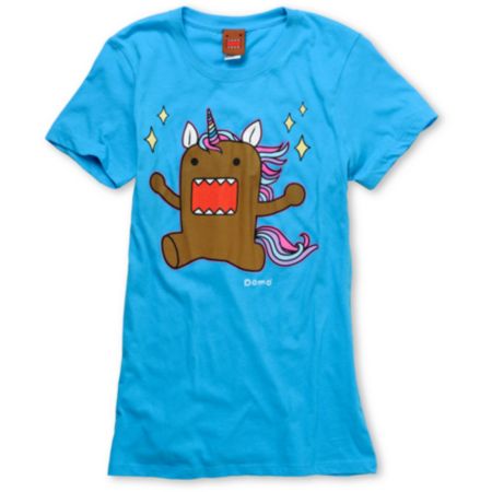 Domo Unicorn Girls Aqua Tee Shirt