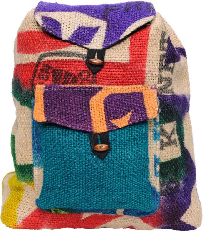 Baja Bags Hand Made Burlap Jute Backpack