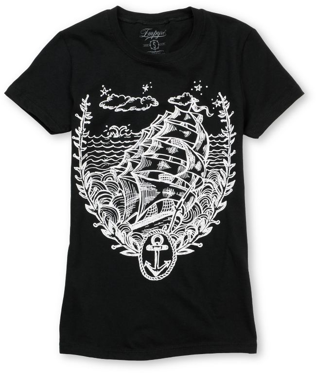 Empyre Girls Ahoy Black Tee Shirt
