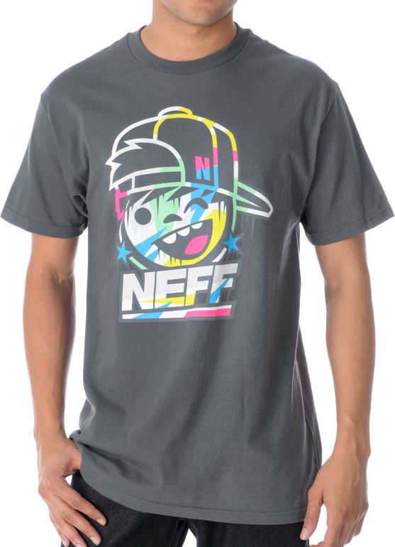 Neff Kenni Drip Charcoal Tee Shirt