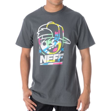 Neff Kenni Drip Charcoal Tee Shirt