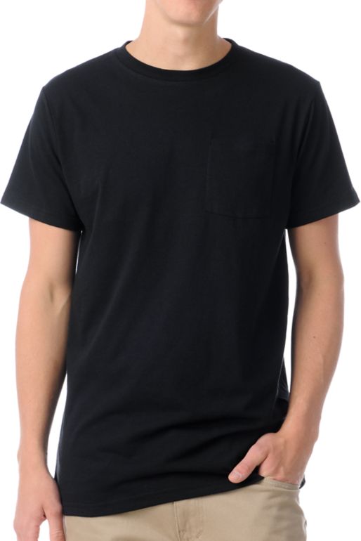 Zine Racket Black Pocket Tee Shirt