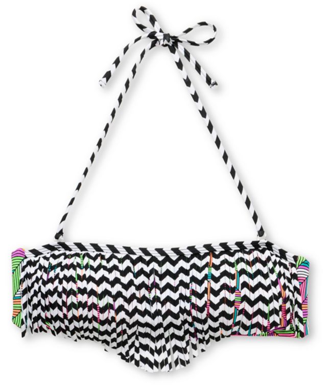 Damsel Cleopatra Neon Fringe Bandeau Bikini Top