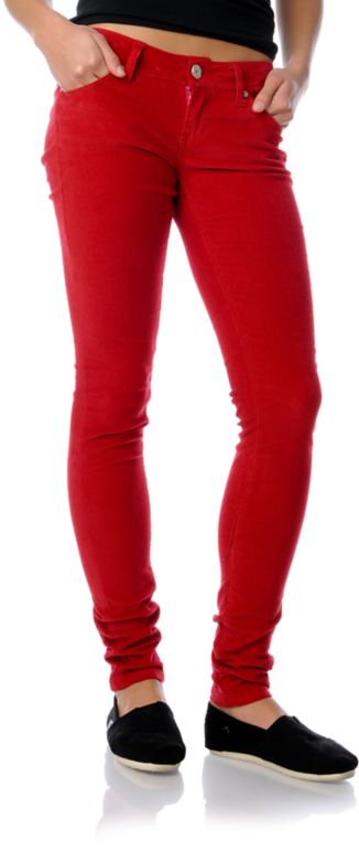 Almost Famous Girls Red Skinny Corduroy Pants