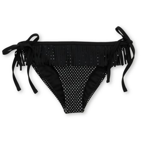 Damsel Roulette Black Polka Dot Fringe Tie Side Bikini Bottom