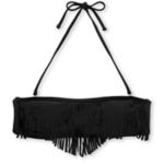 Damsel Black Fringe Bandeau Bikini Top