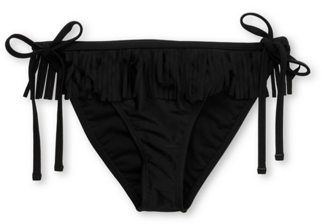 Damsel Black Fringe Tie Side Bikini Bottom
