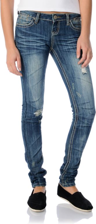 Almost Famous Mary Blue Skinny Jeans