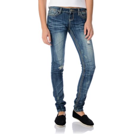 Almost Famous Mary Blue Skinny Jeans