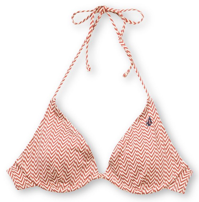 Volcom Girls Vintage Find Red Stripe Triangle Bikini Top