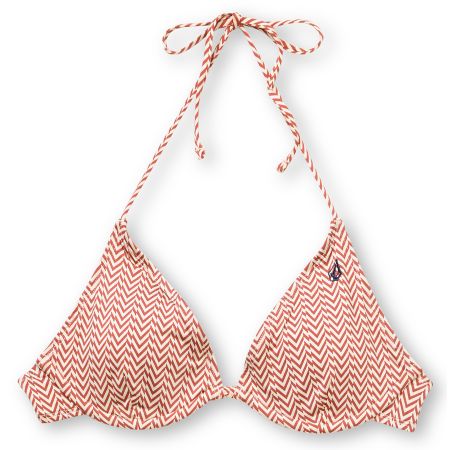 Volcom Girls Vintage Find Red Stripe Triangle Bikini Top