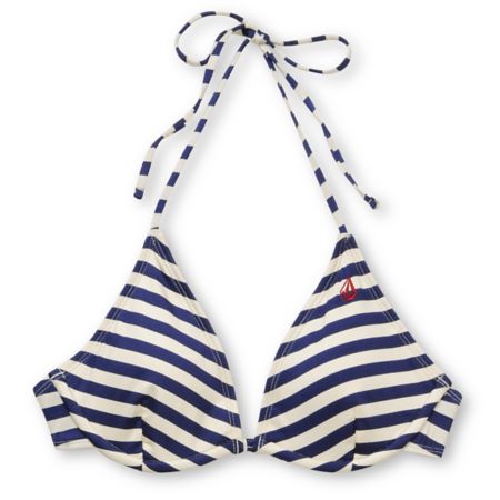 Volcom Girls Vintage Find Navy Stripe Triangle Bikini Top