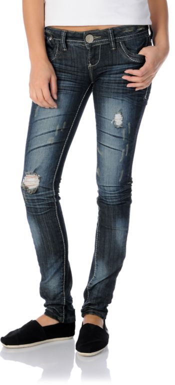 Almost Famous MacKenzie Blue Skinny Jeans