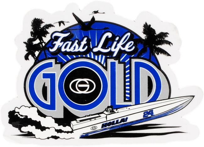 Gold Wheels Fast Life Sticker