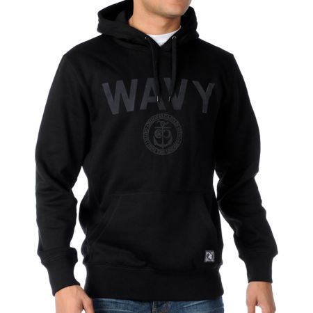 Crooks and Castles Wavy Black Pullover Hoodie