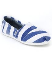 Toms Classics Blue Beckett Vegan Canvas Girls Shoe