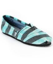 Toms Classics Aqua Beckett Vegan Canvas Girls Shoe
